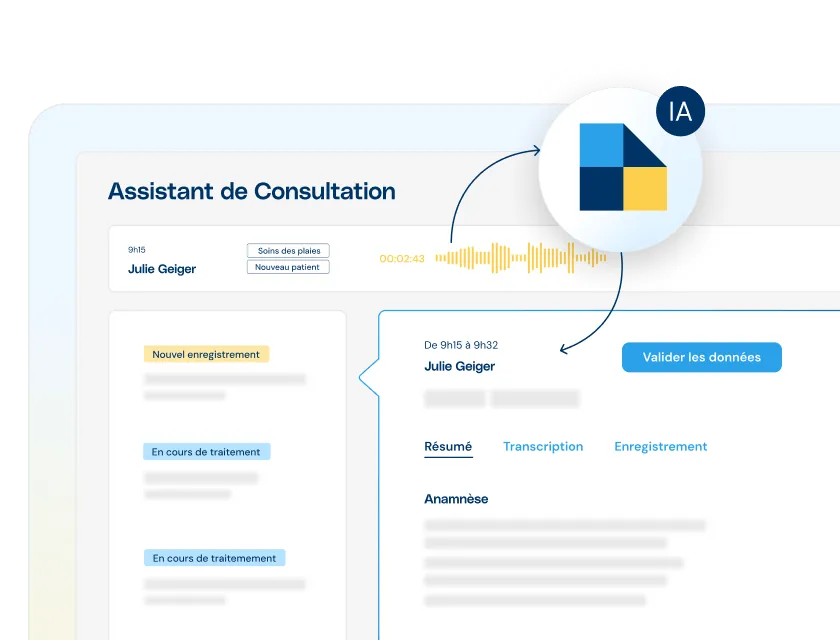 An abstracted user interface of the DokuAssistant