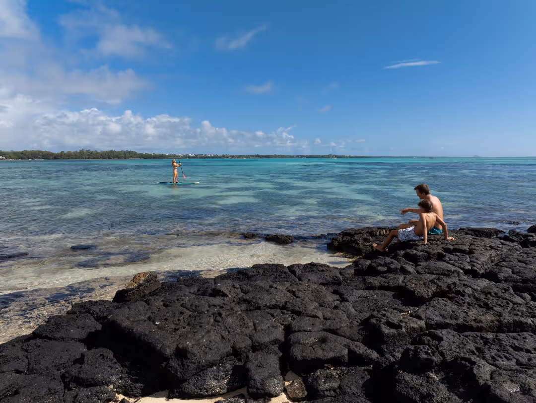 Father and son at the beach