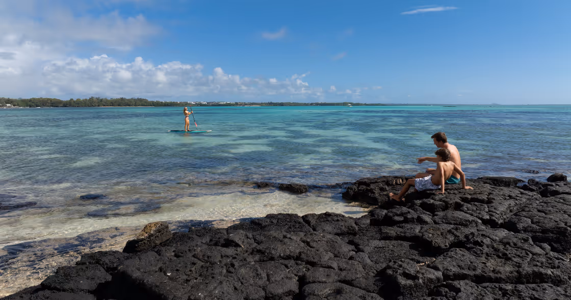 Father and son at the beach