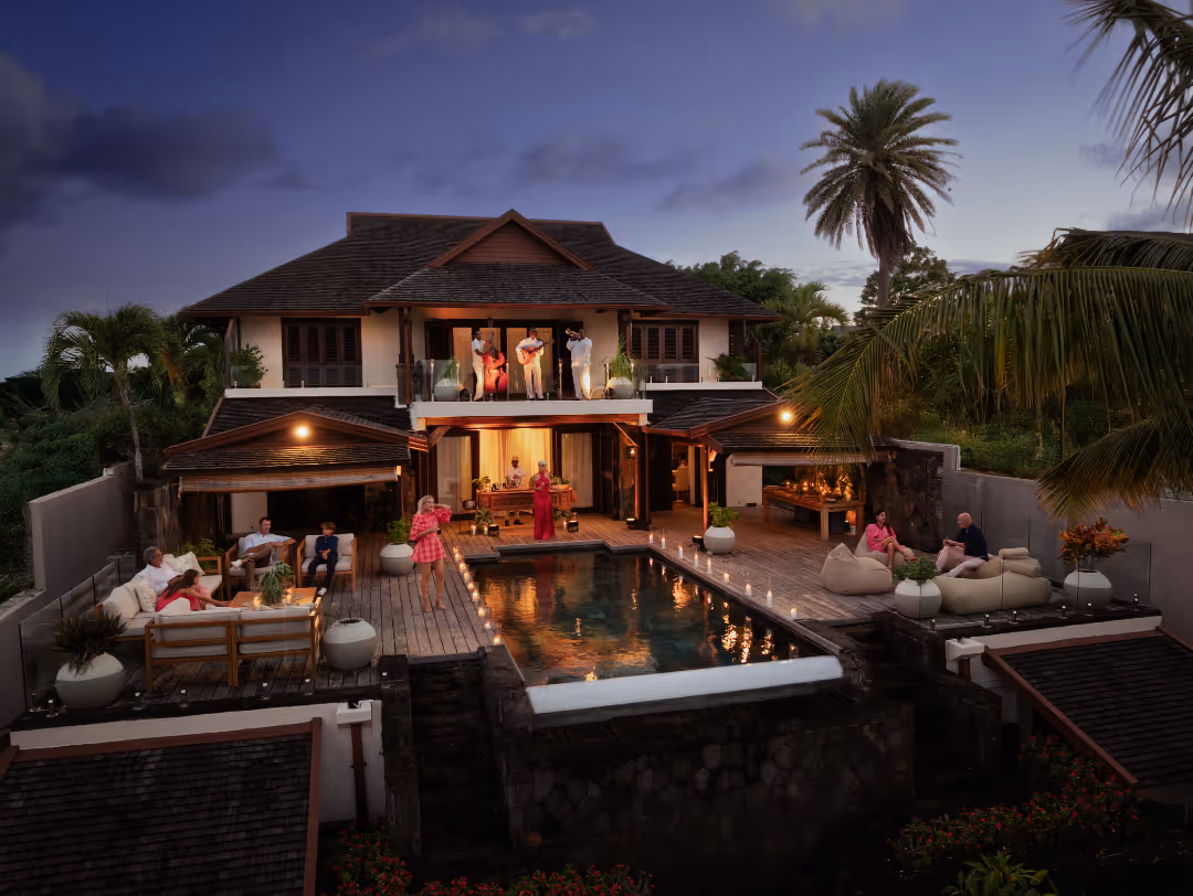 Night party at a muse villa