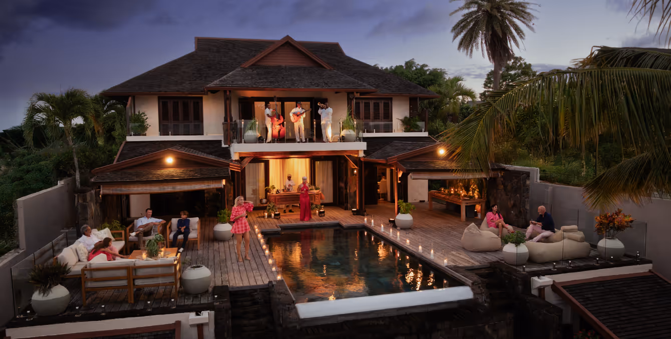 Night party at a muse villa