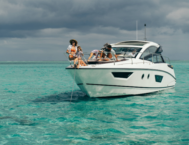 Family on a muse villas boat trip
