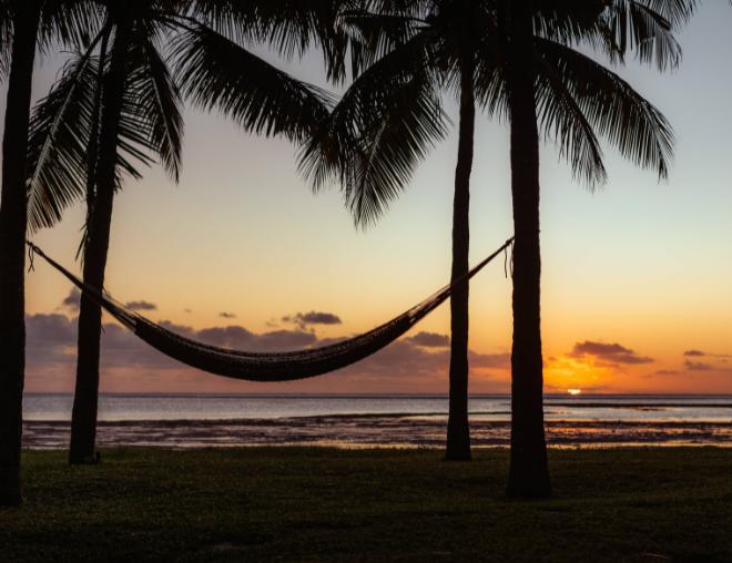A hammock on a paradise beach in Mauritius
