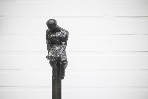 Sculpture in bronze on a steel base by Belgian artist Anne De Mol. Edition of 8 + 4EA
Her techniques are varied, combining the strength of bronze, lightweight plaster and strings. In her works, the human remains at the center of its concerns, especially women, harboring sensuality, strength but also fragility. Balanced on top of sprawling socles, tangled in inextricable network of strings coated with plaster, movements or contemplative to the wide world around them, her bronze sculpted figures are invitations to jump in with both feet in the intoxicating world of Anne De Mol. An ode to life!