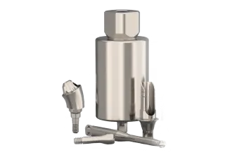 Dental milling blank fixture on white background