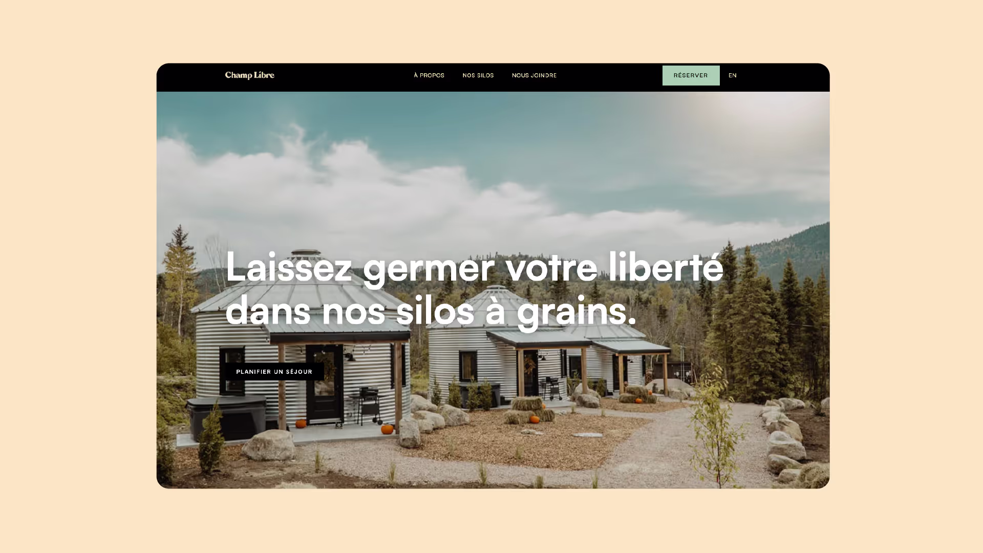 Site Web de Champ Libre sur un ordinateur