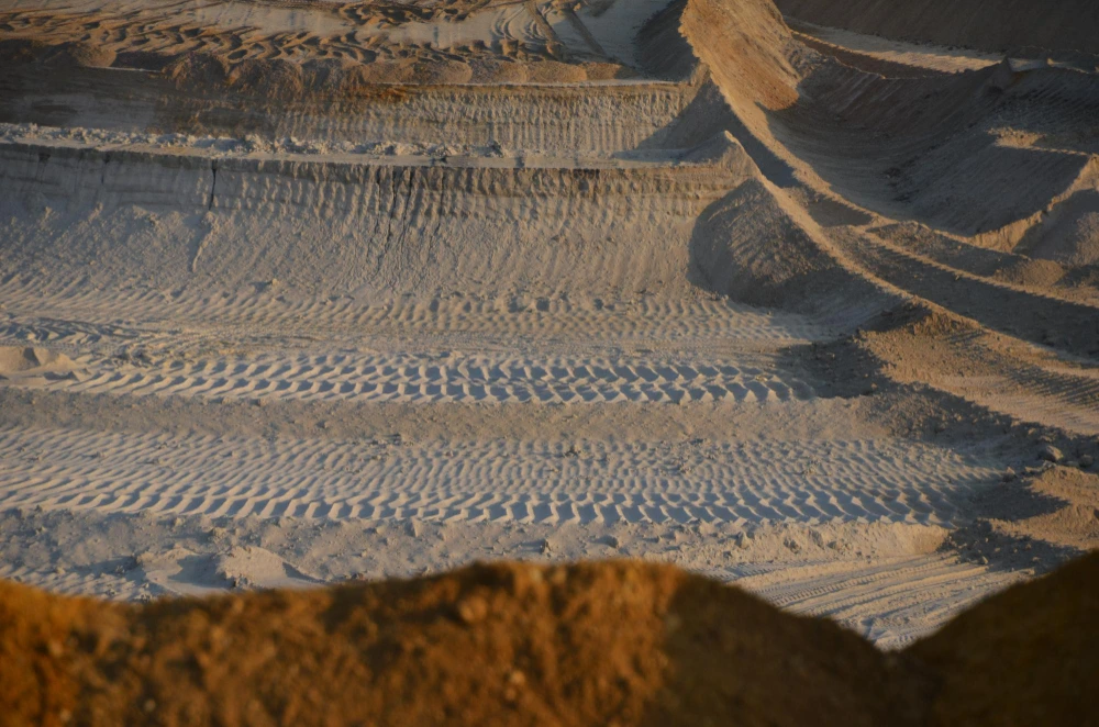 Soil on a mining operation area