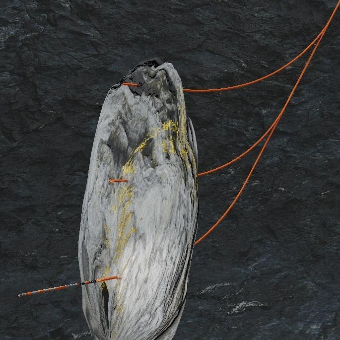 Directional drilling being used to intercept the ore body