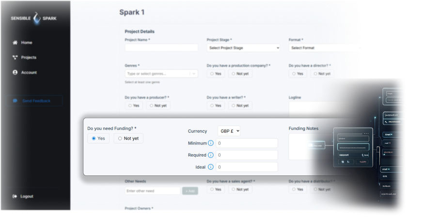 A screenshot of the software platform where the projects are listed