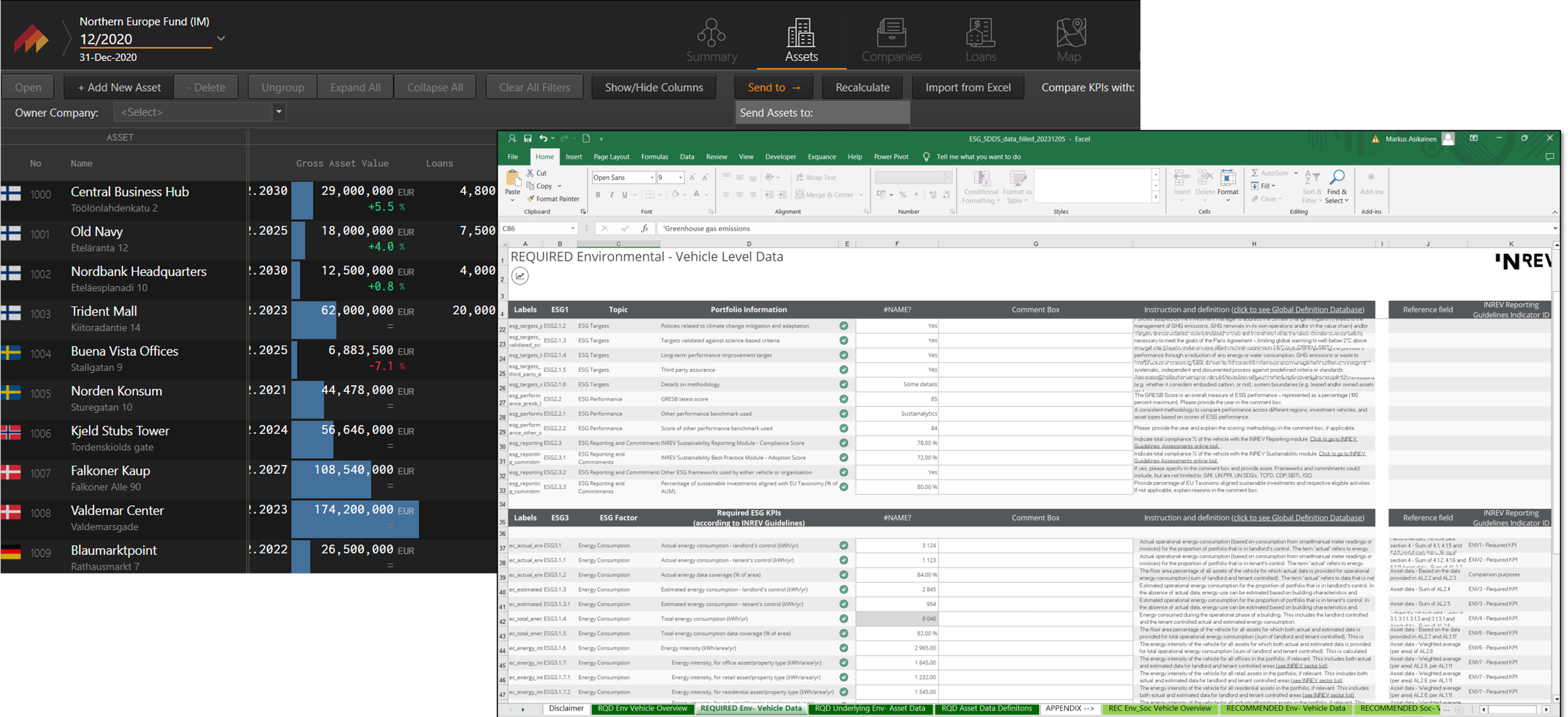 ESG module in ModelTree: INREV report
