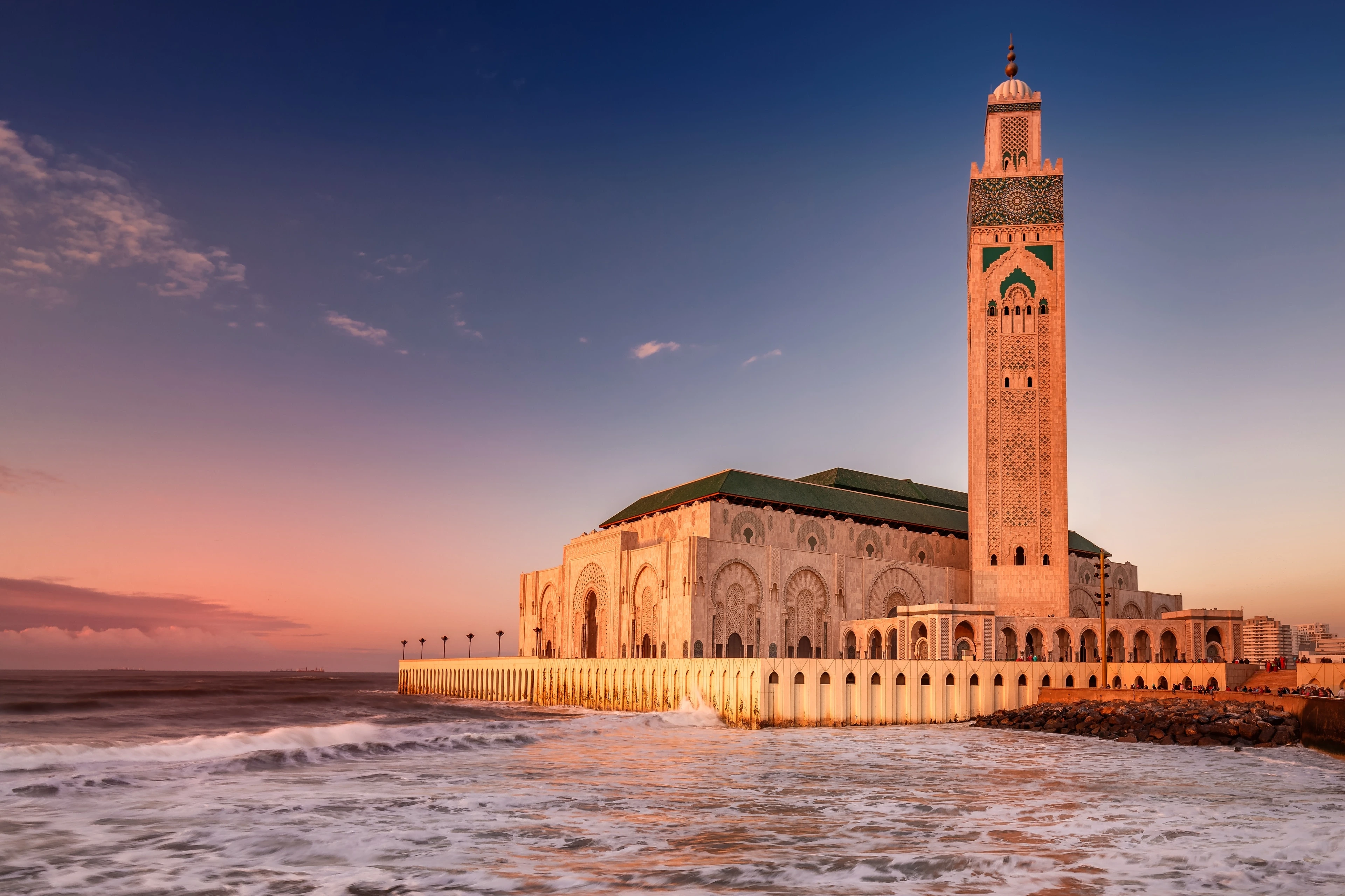 Explore Casablanca on a private half-day tour, visiting the Hassan II Mosque, Royal Palace, Habous district, and scenic Corniche. Admire Art Deco architecture and dive into Morocco’s modern side. Spend your afternoon unwinding with a spa treatment or walking along the Atlantic promenade before dining at the hotel.