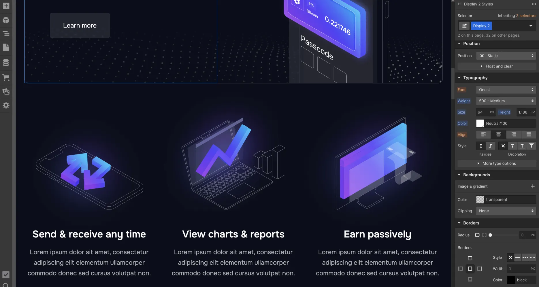 Icons And Graphics - Cryptocurrency X Webflow Template