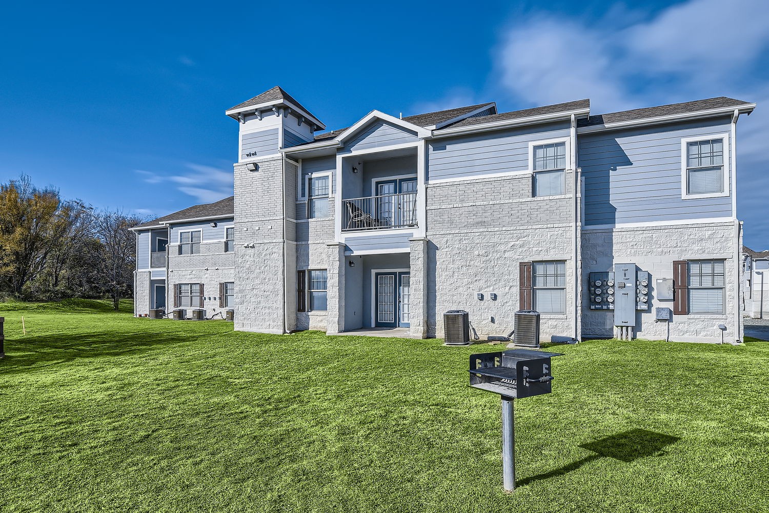 Backyard area with grass
