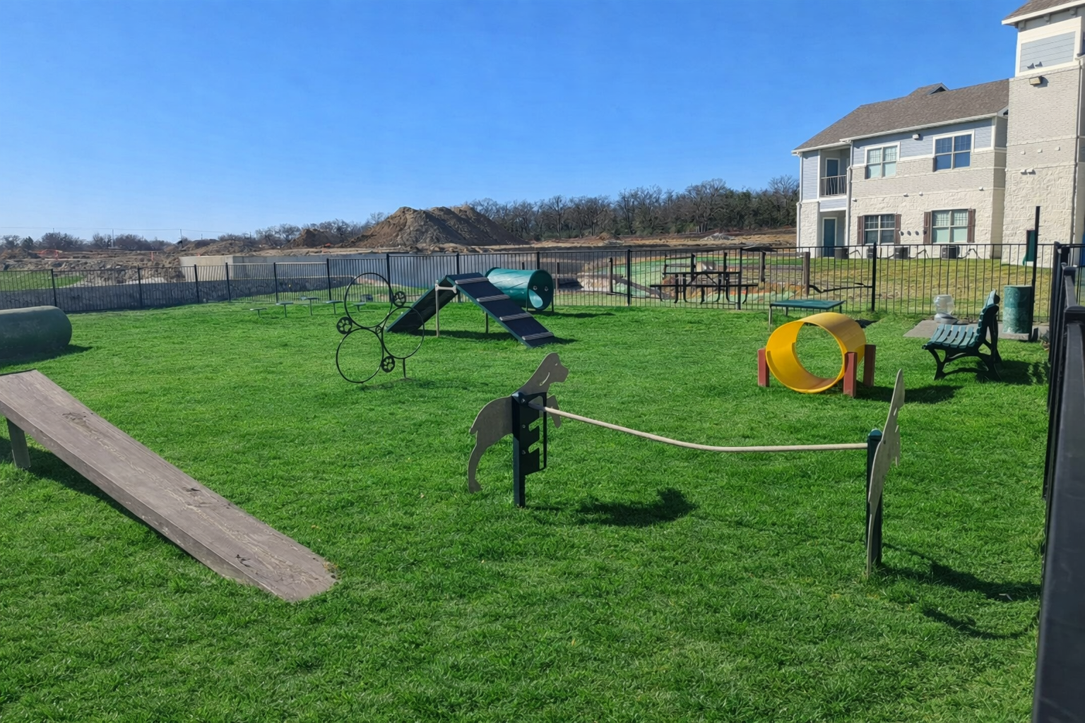 dog park with agility course