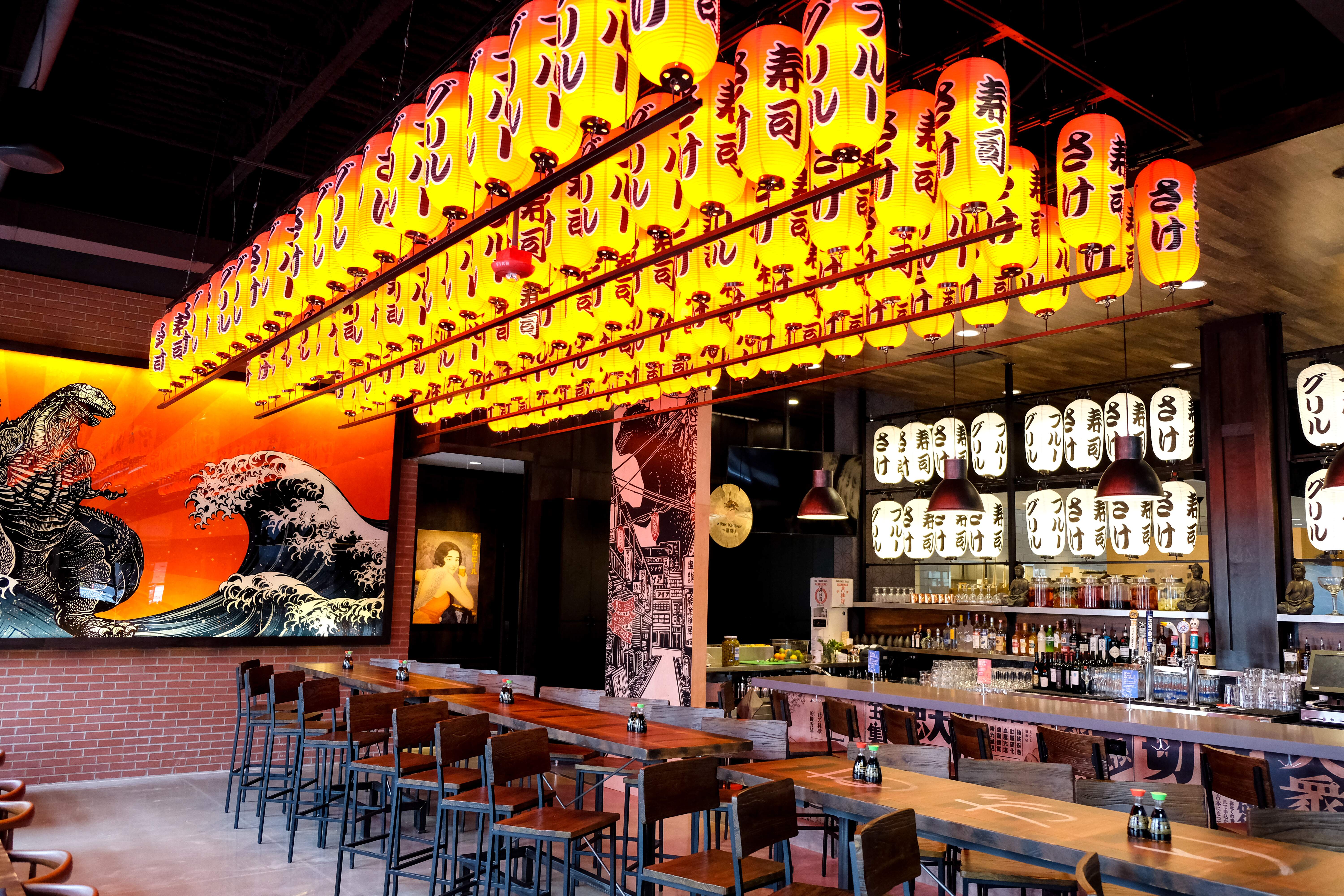 Inside look at the Crocker Park Blue Sushi Sake Grill located in Westlake, Ohio.