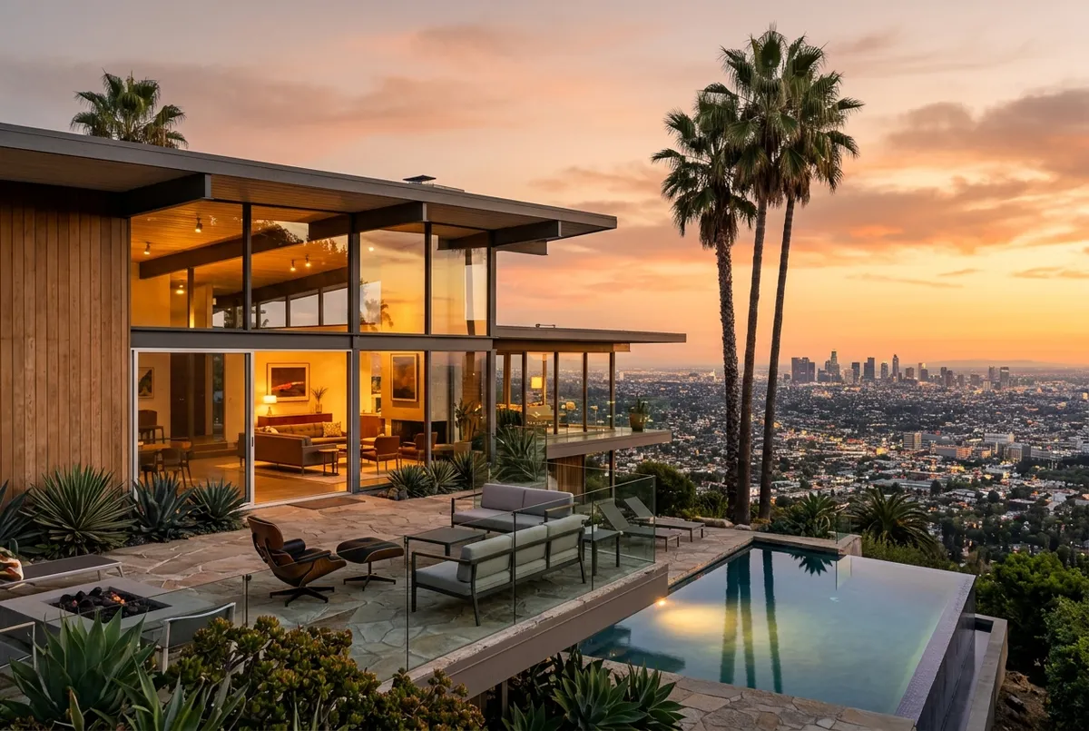 Mid-century modern home in Los Angeles Hollywood Hills