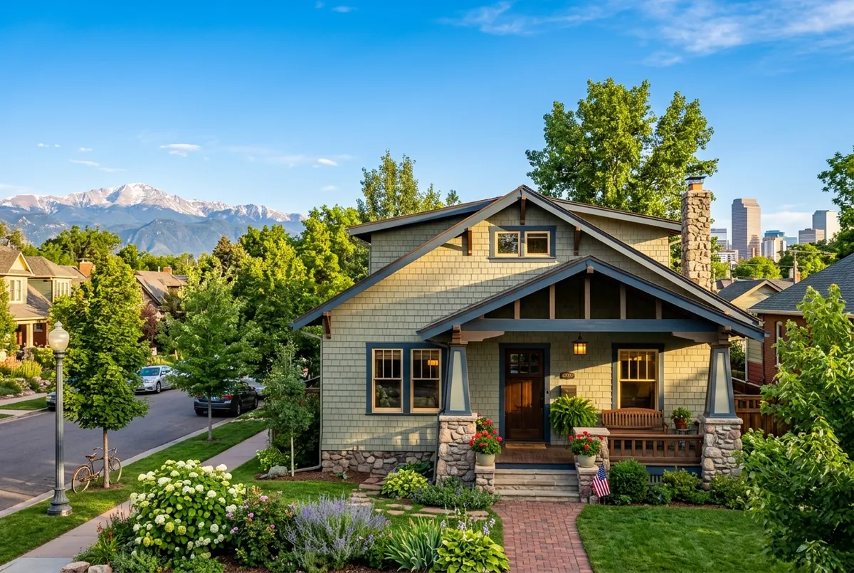 Craftsman bungalow in Denver with Rocky Mountain views