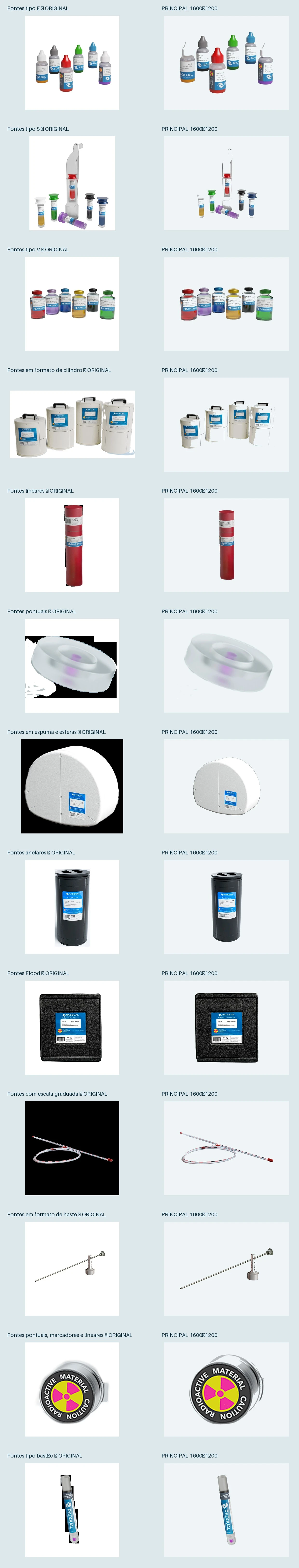 Comparativo de tratamento e padronização de imagens técnicas do catálogo de fontes radioativas da Theia Nuclear.