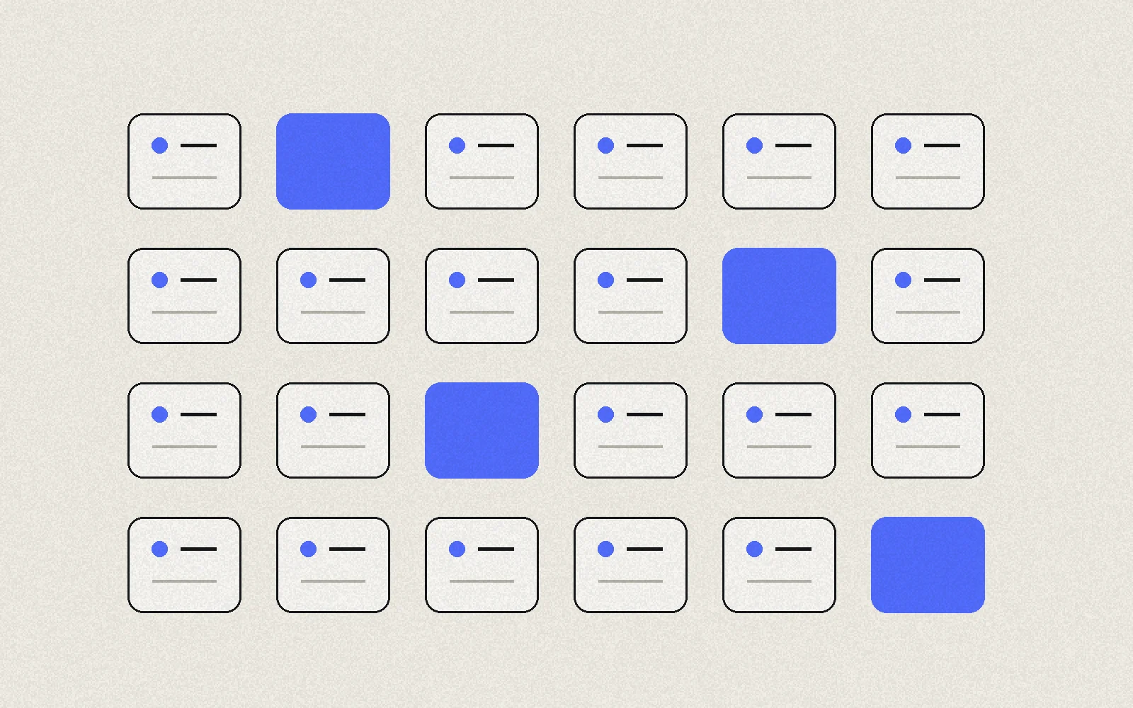 Ilustração editorial da FIELD com uma grade de componentes e tokens visuais organizados como sistema de design.