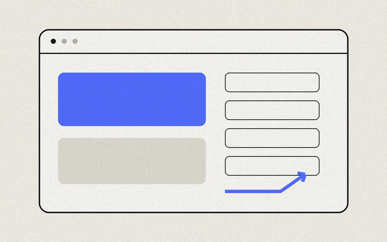 Composição editorial da FIELD representando uma interface de site e um caminho de decisão comercial.