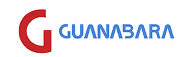 Logotipo da marca Guanabara com a letra G em vermelho e o nome Guanabara em azul.