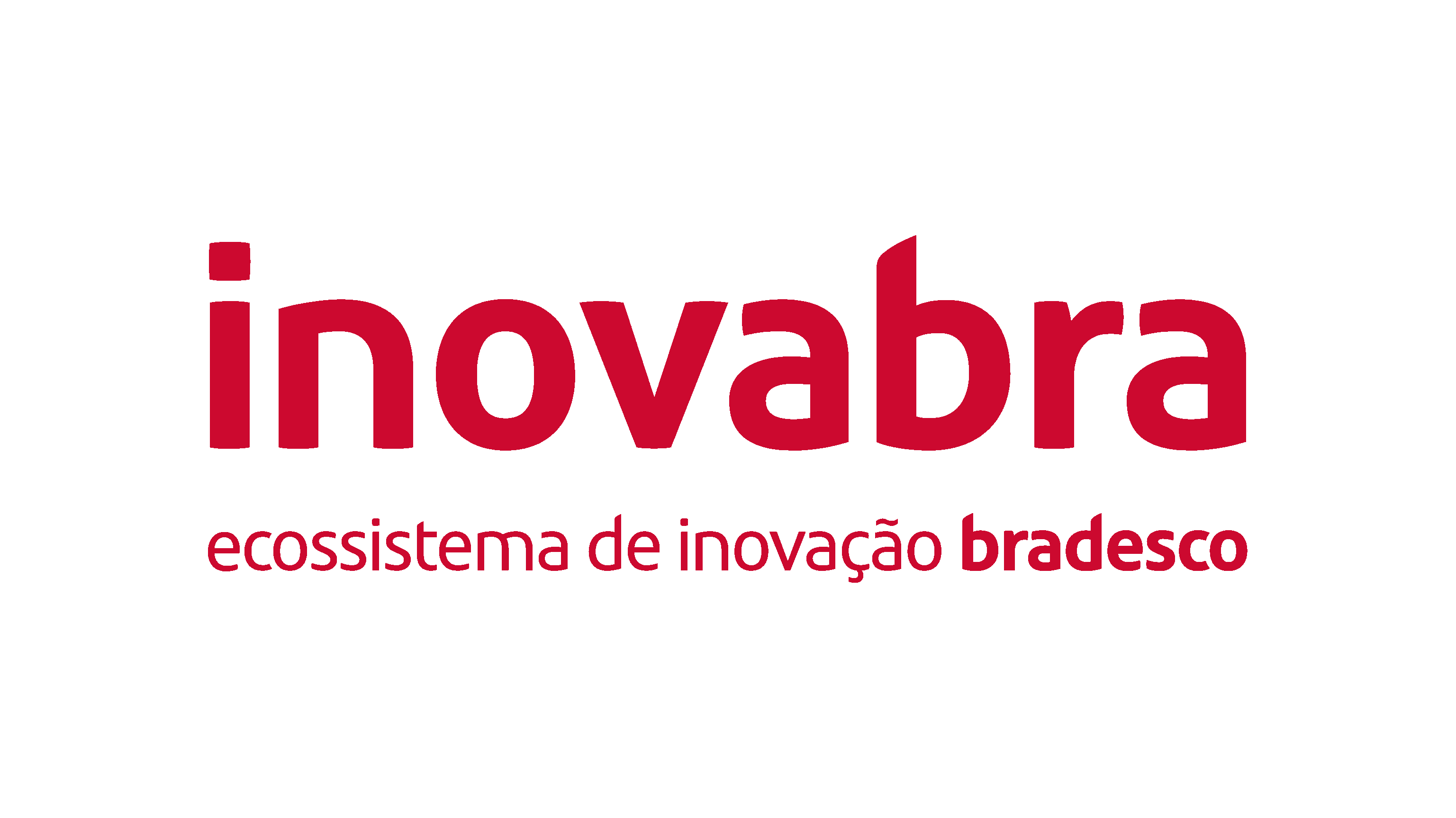 Logotipo da Inovabra com o texto 'ecossistema de inovação bradesco' em vermelho.