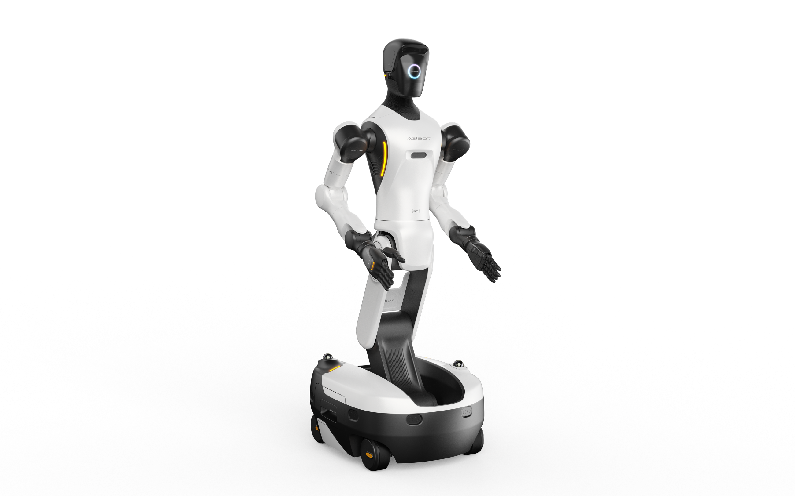 AGIBOT G2 facing right on its mobile base