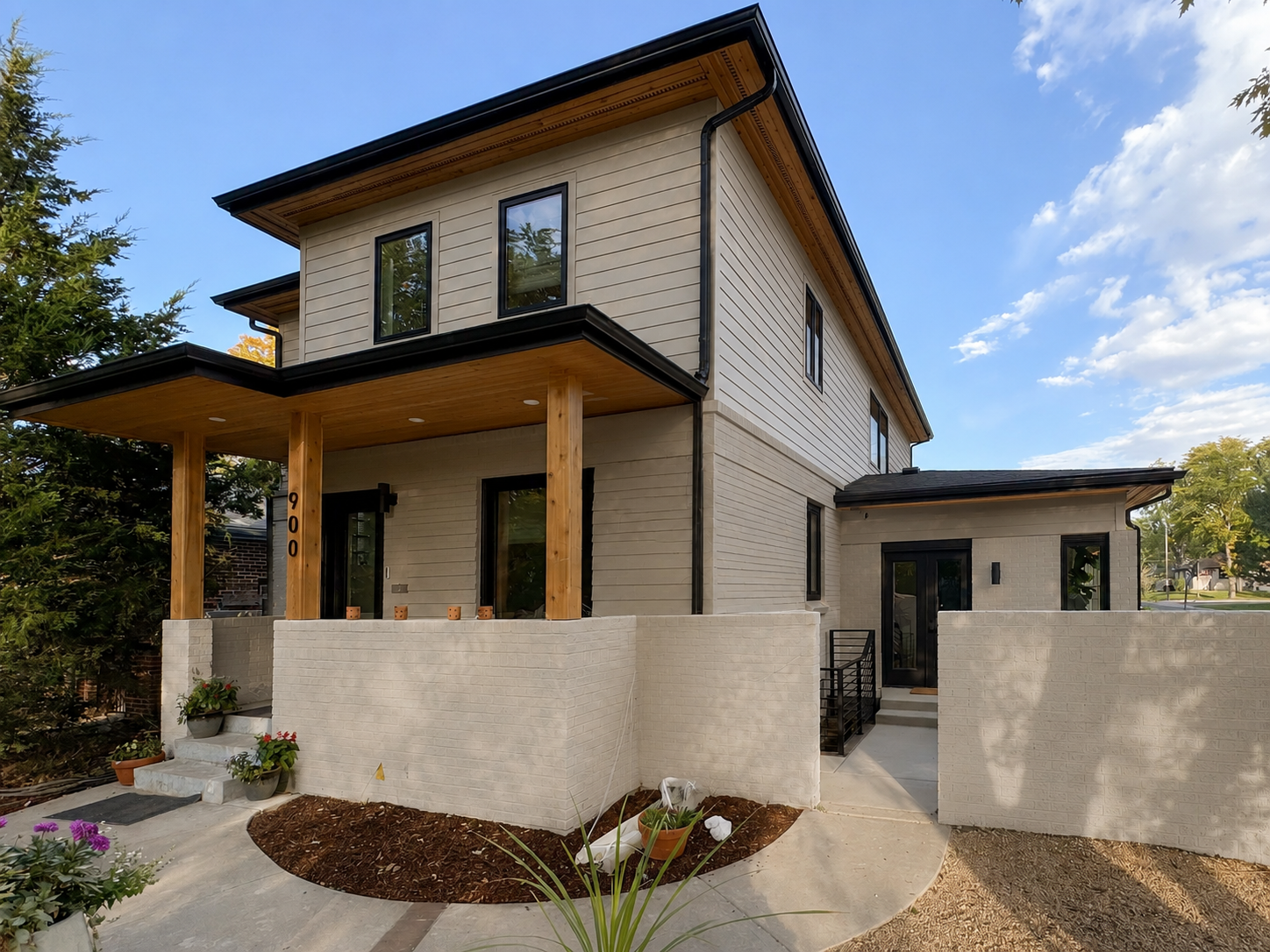 Luxury second-floor home addition with seamless exterior design
