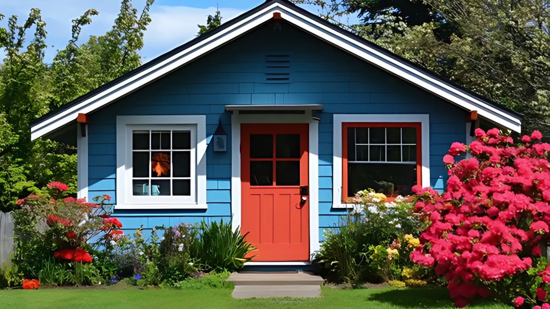 Accessory dwelling unit Los Angeles with charming exterior and flower beds
