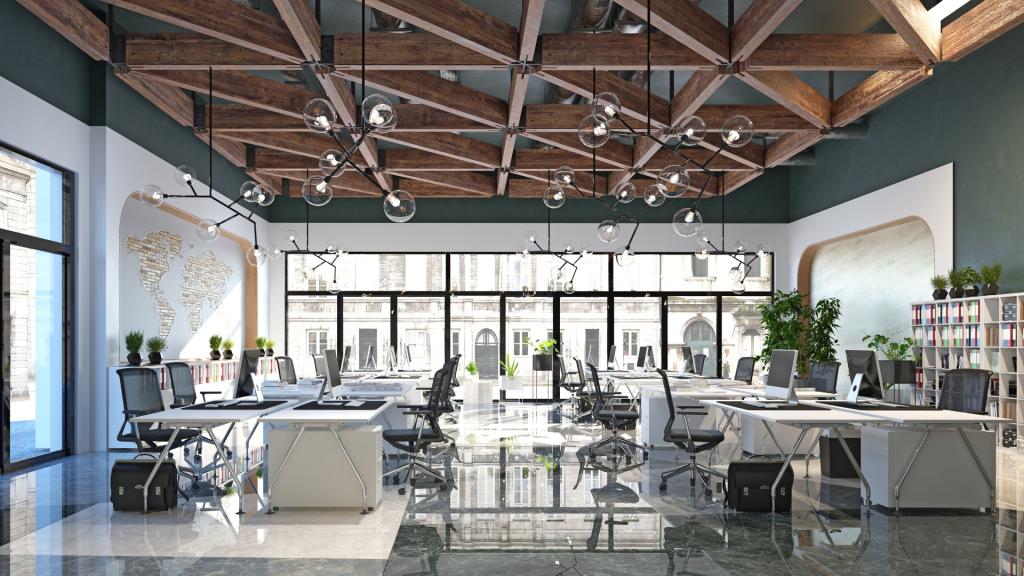 Contemporary office interior after commercial remodeling in LA