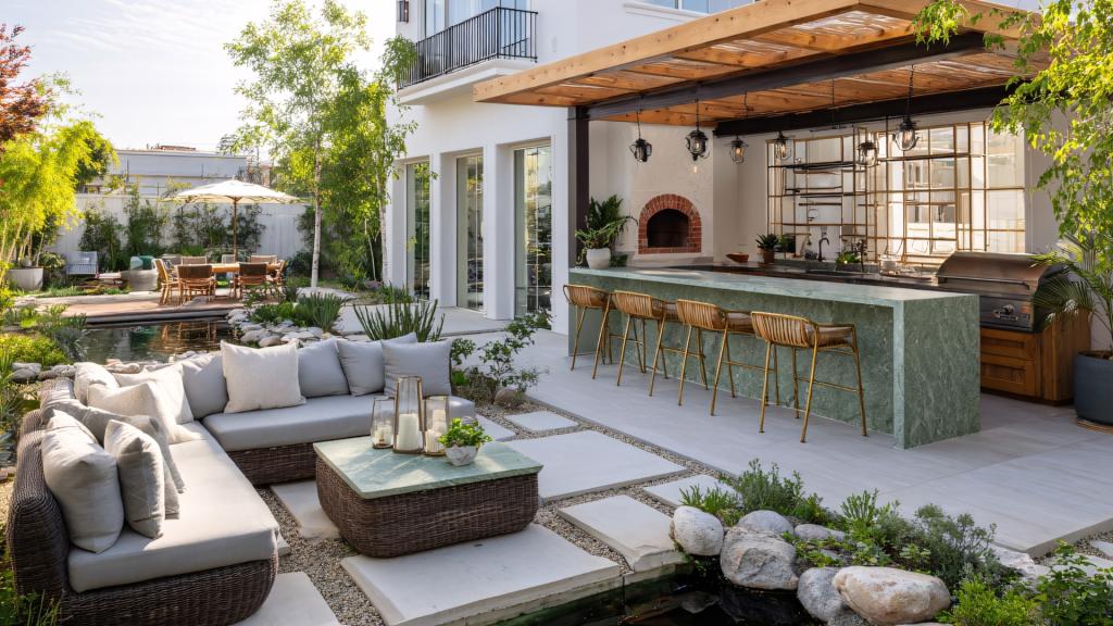 Outdoor design ideas featuring a modern kitchen in Malibu