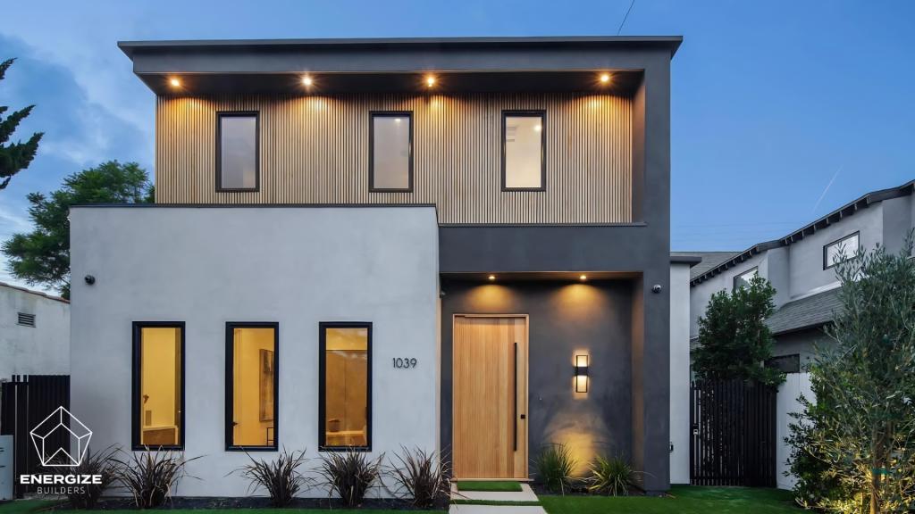 Second story addition cost guide image showing a modern home in Los Angeles with a newly added upper level and updated exterior architecture