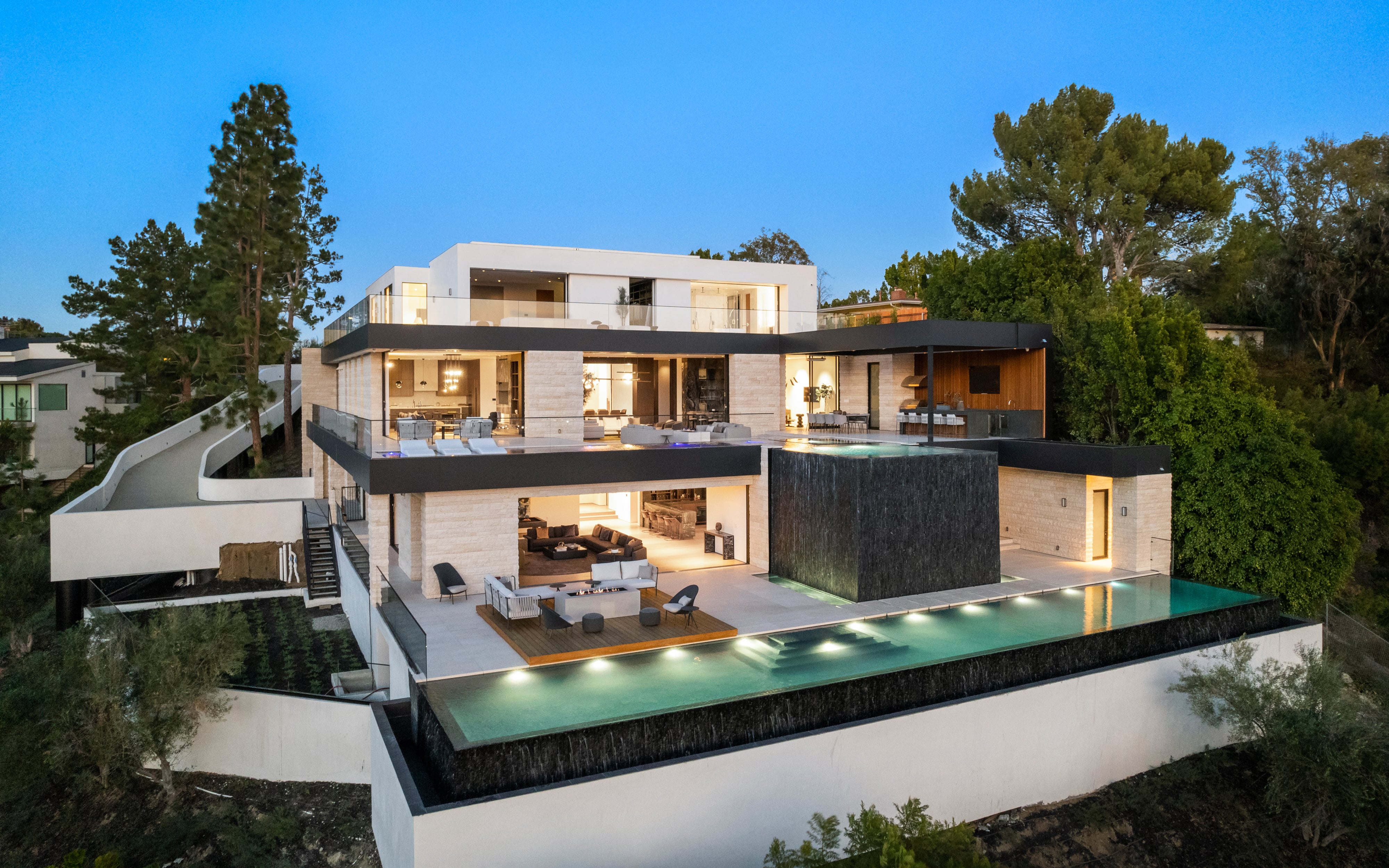 Custom home on a sloped Los Angeles site