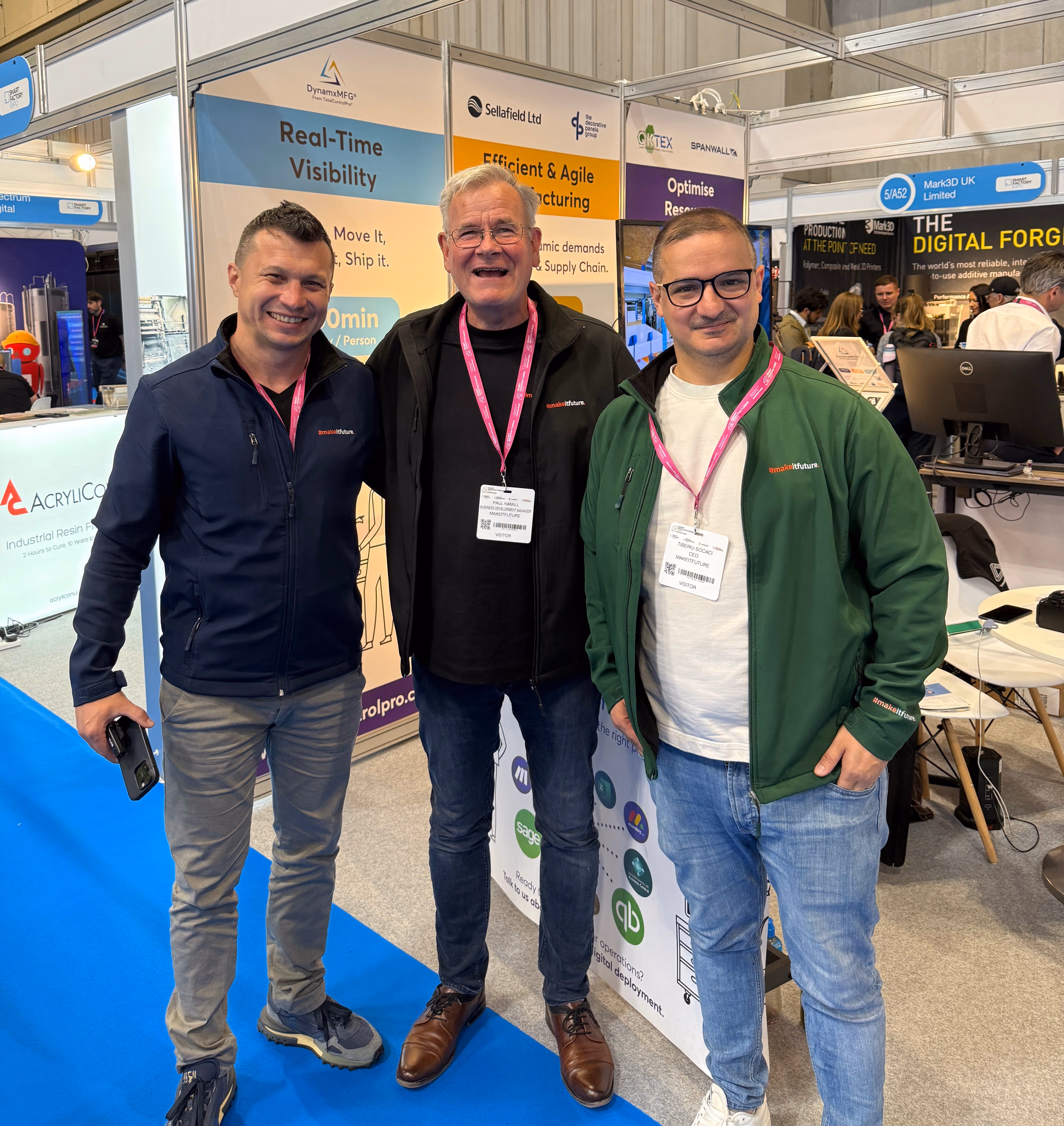 UK Makeitfuture team and Paul Hamill at UK SmartManufacturingWeek event in UK