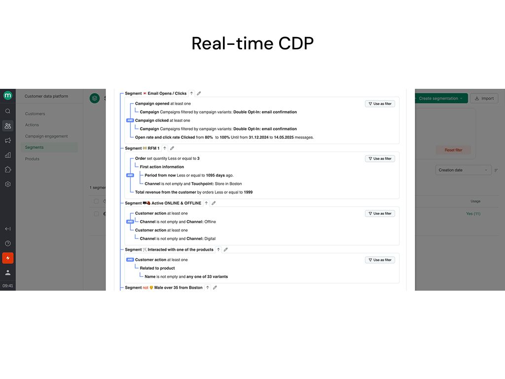 Unify customer data from all channels into actionable segments with AI-powered behavioral insights