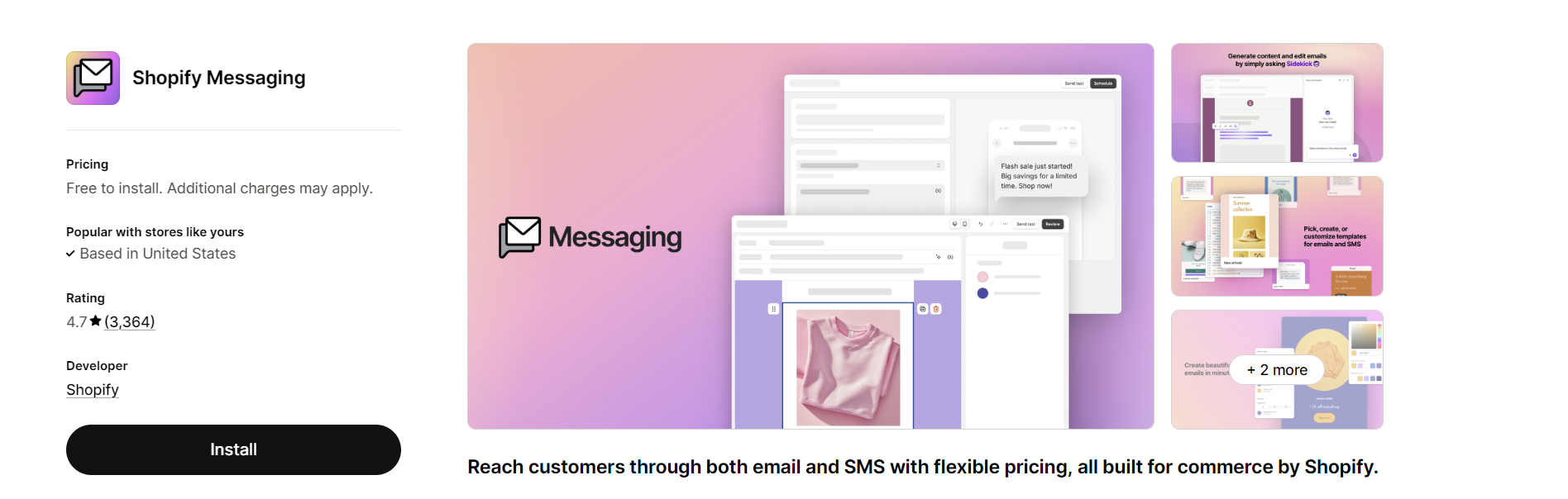 Shopify Messaging is an excellent app for Shopify merchants who want to get started with email marketing