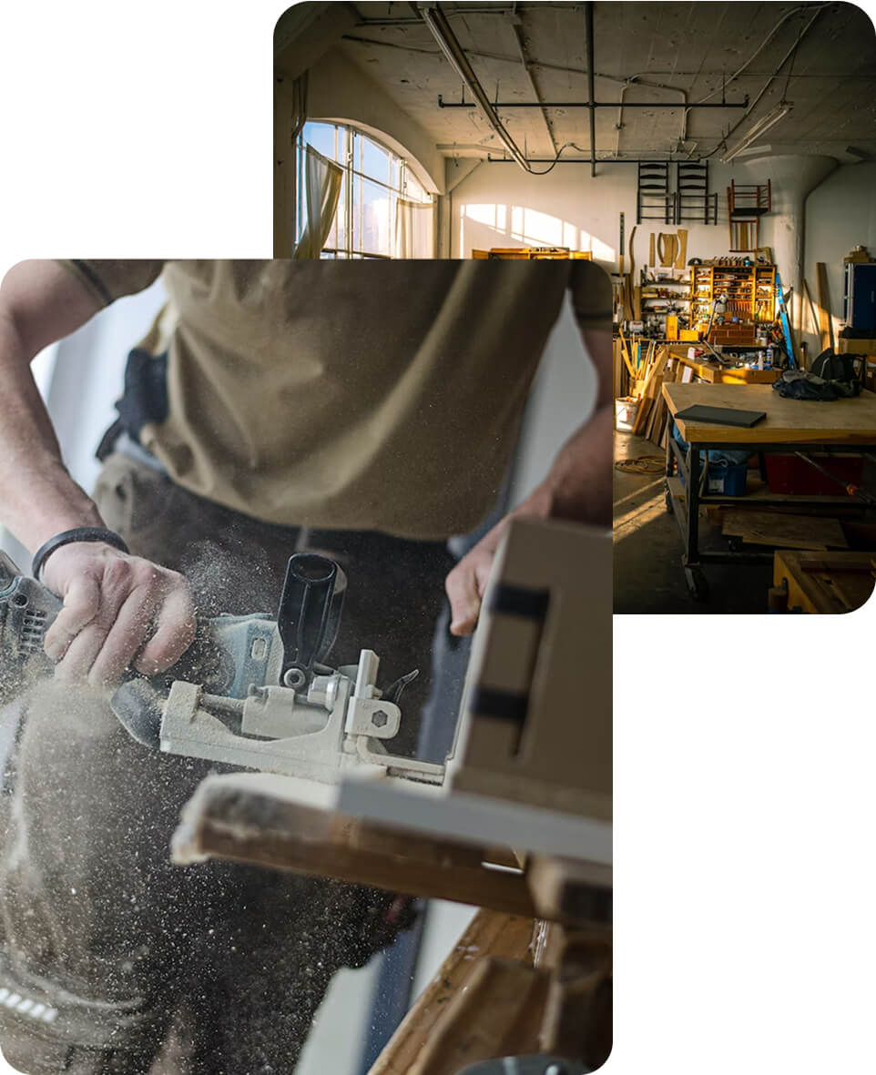 Collage of various workplaces