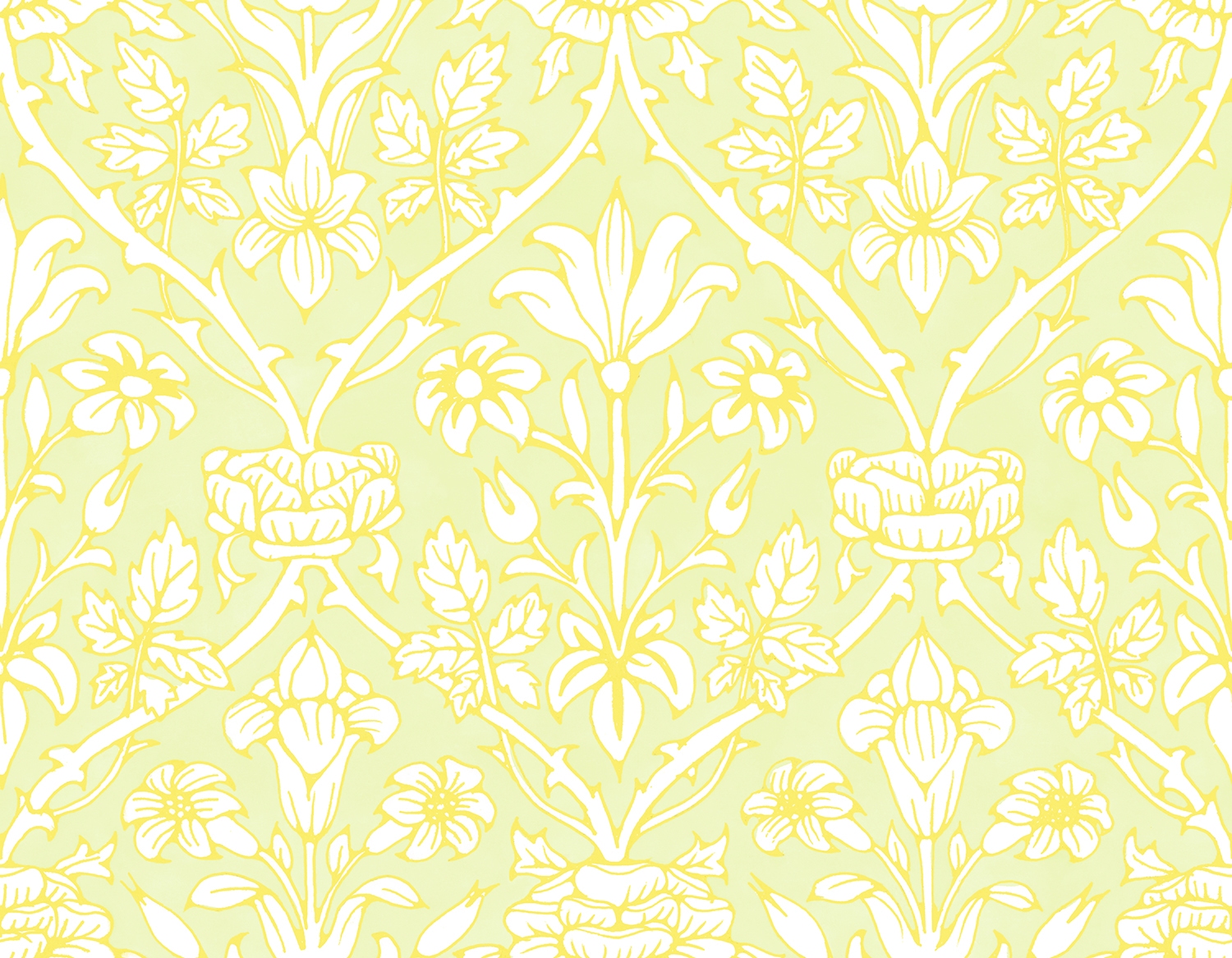 Trumpet Blooms Green and Yellow