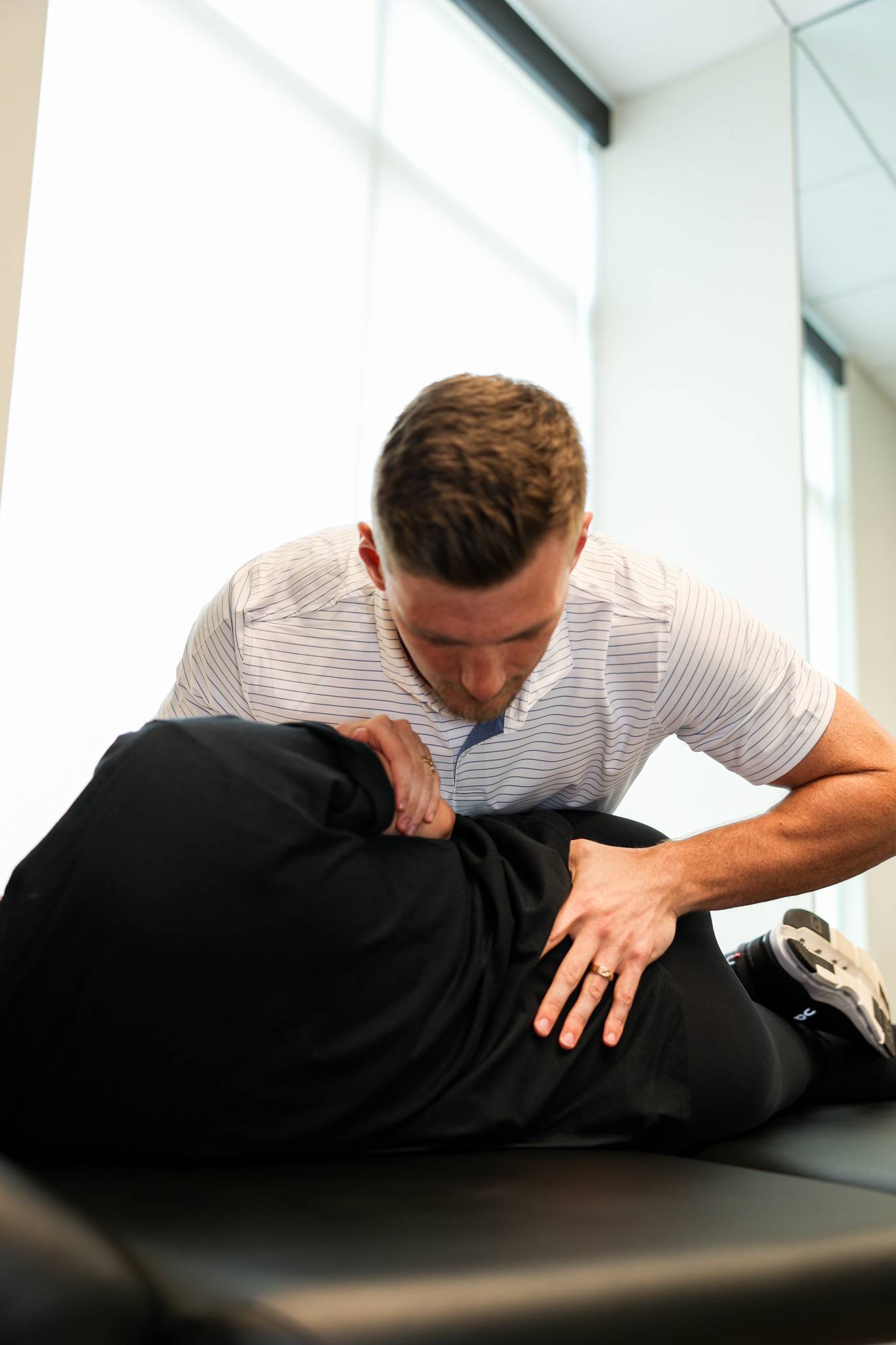 Chiropractor making an adjustment