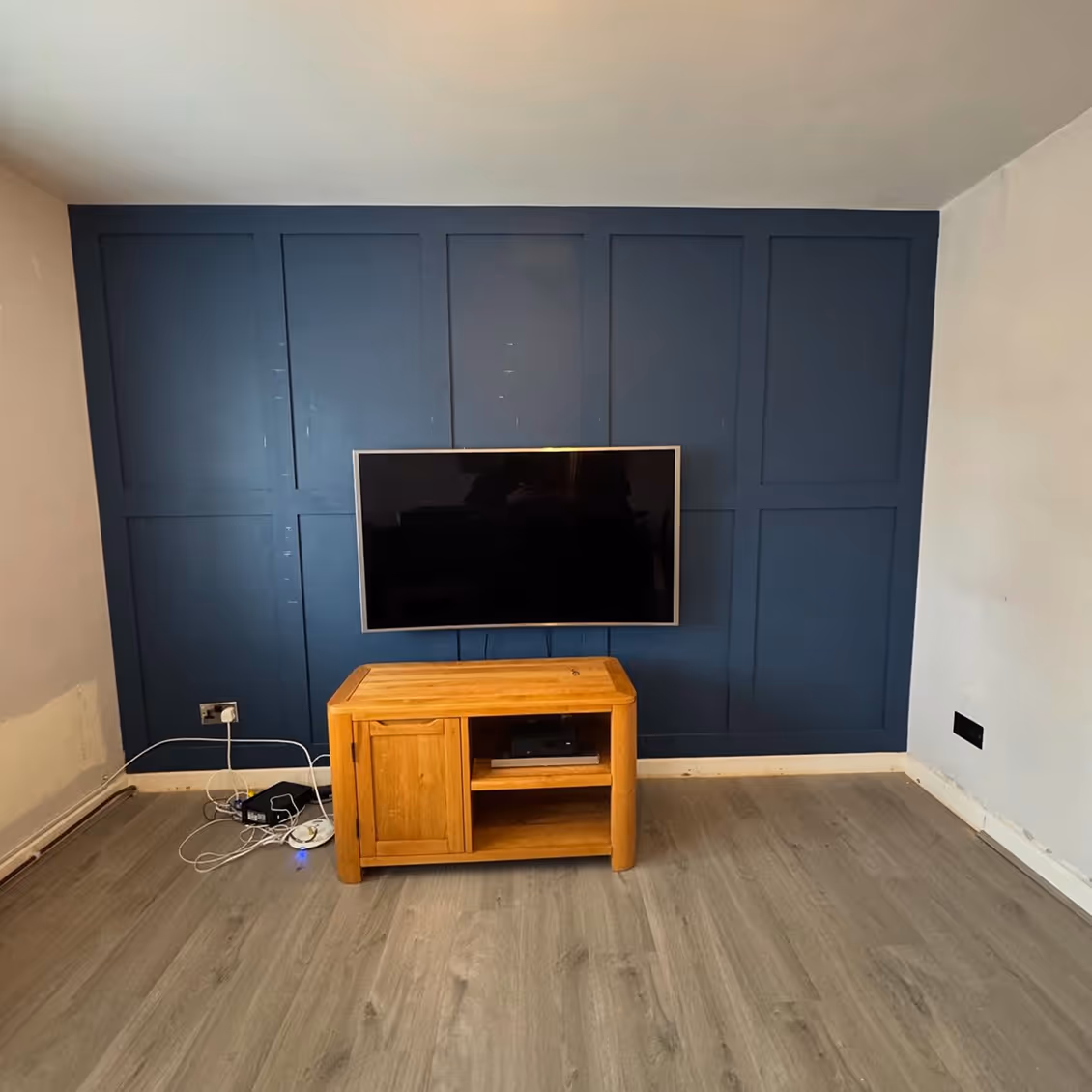 Space before media wall installation