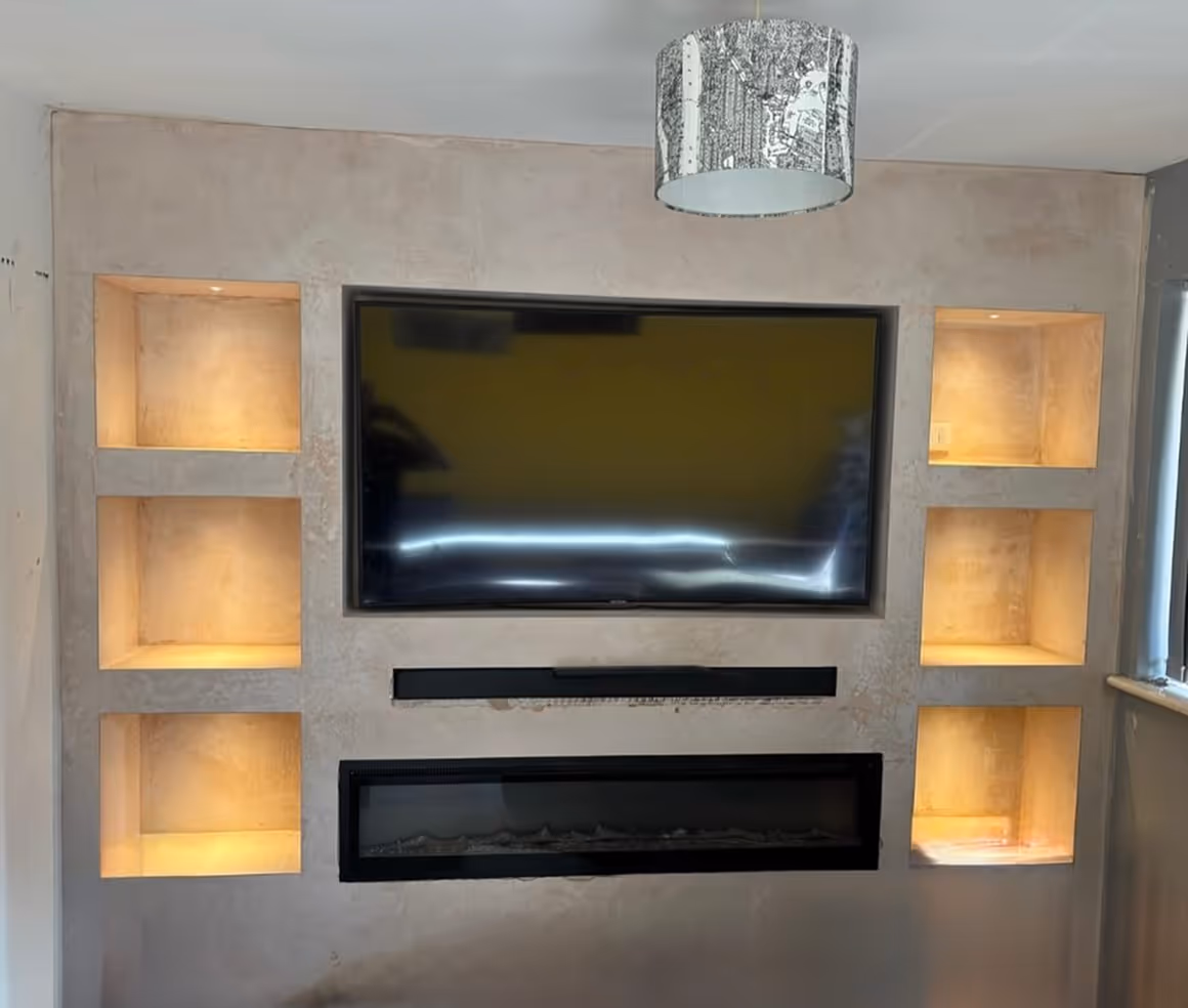 White media wall - finished