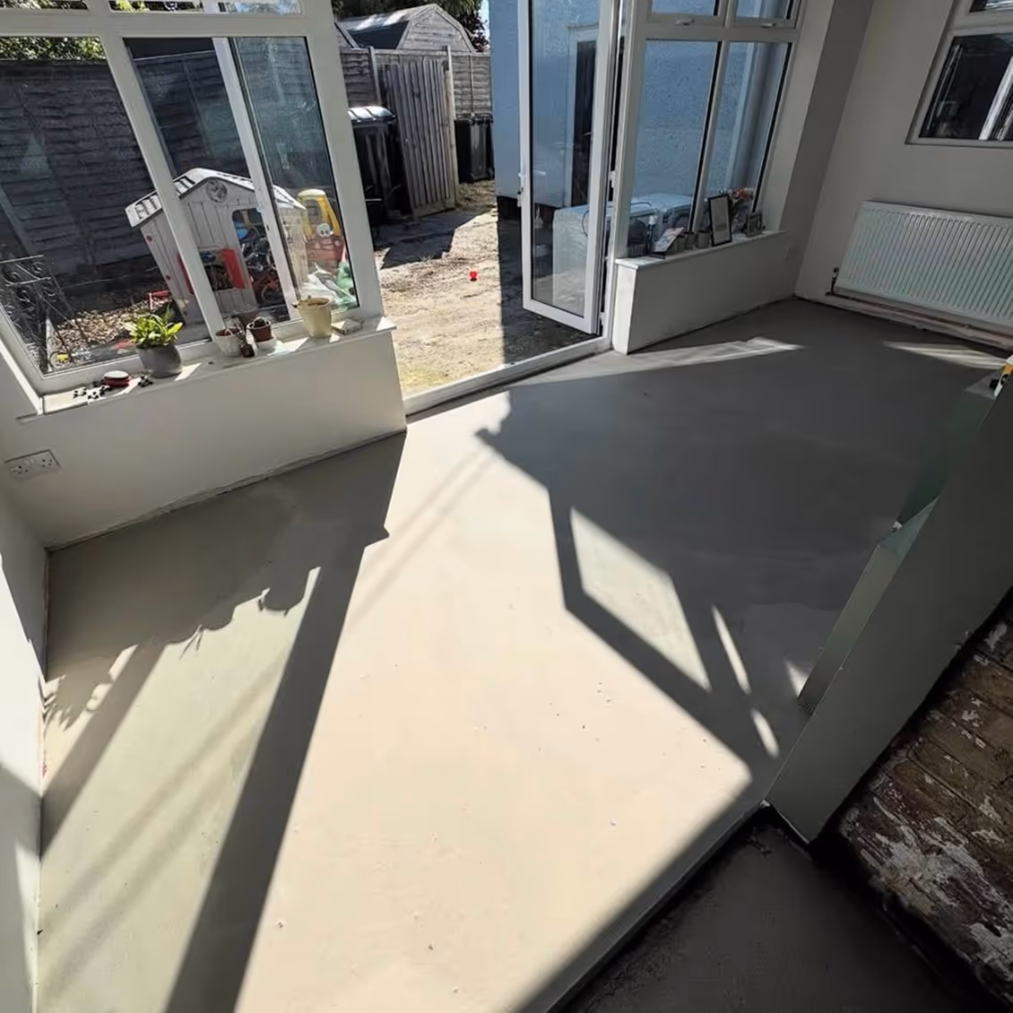 Floor being prepared
