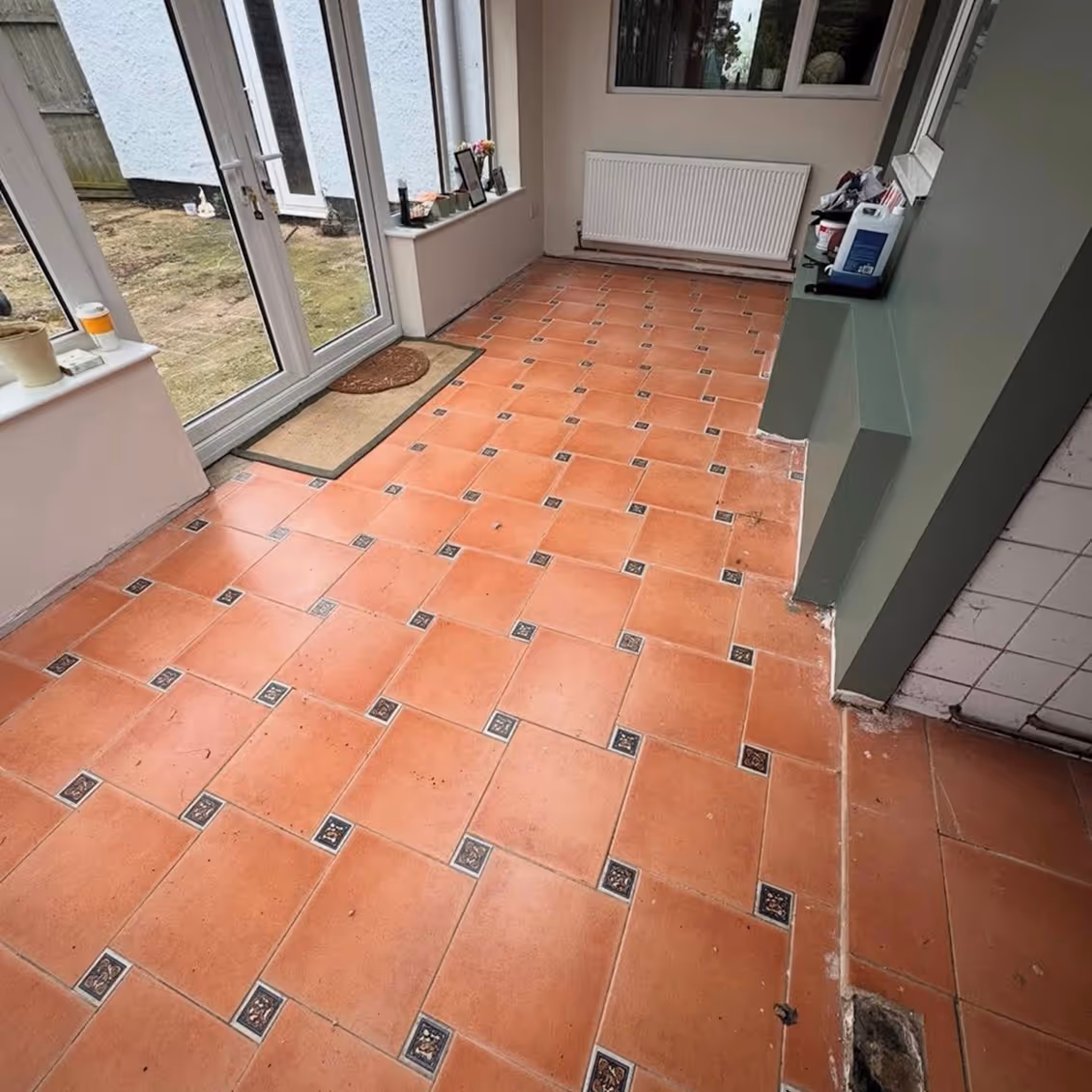 Old orange flooring