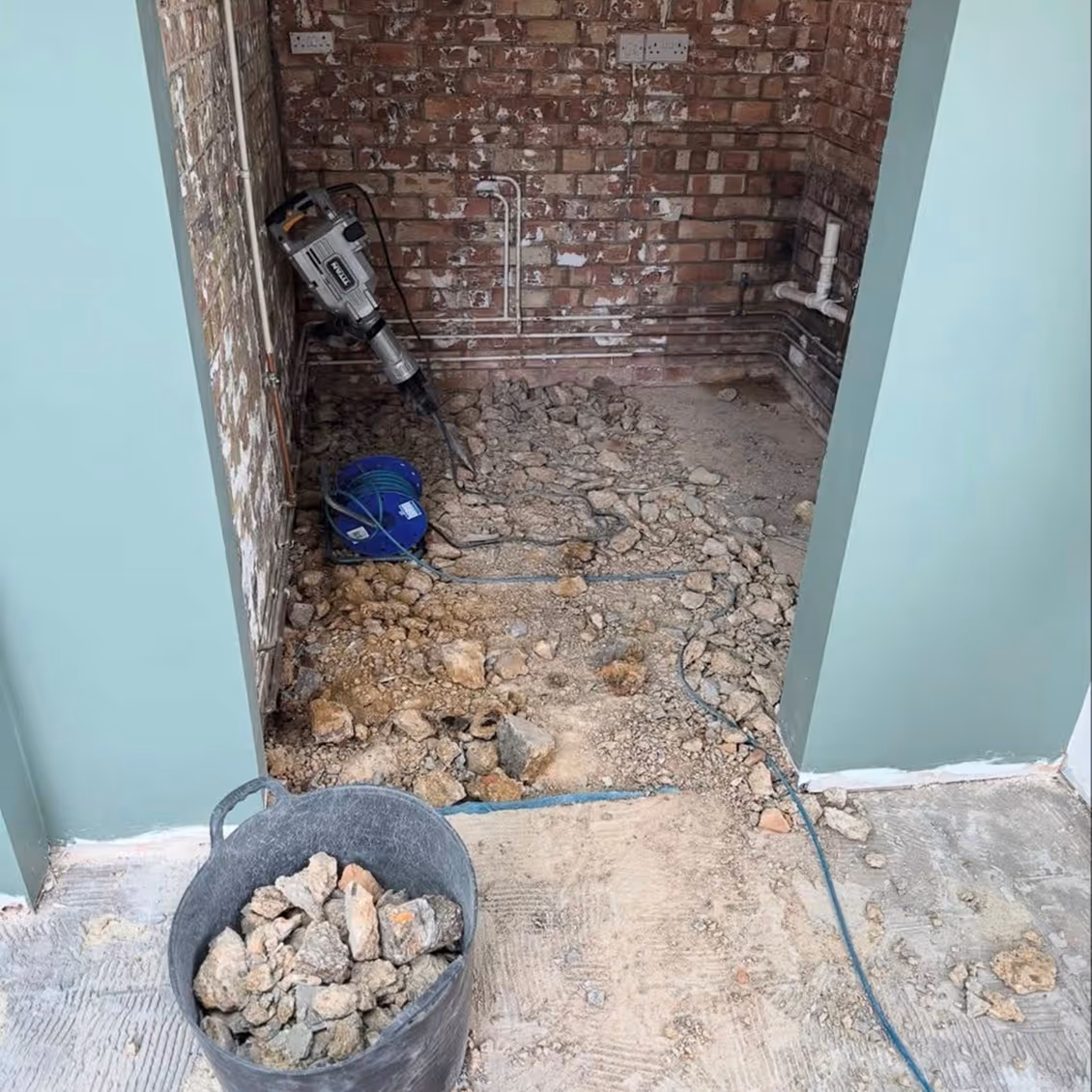 Floor being dug up