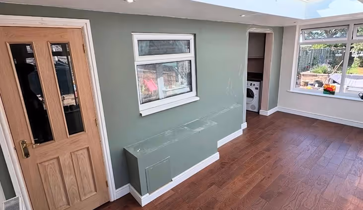 Green room with new floor