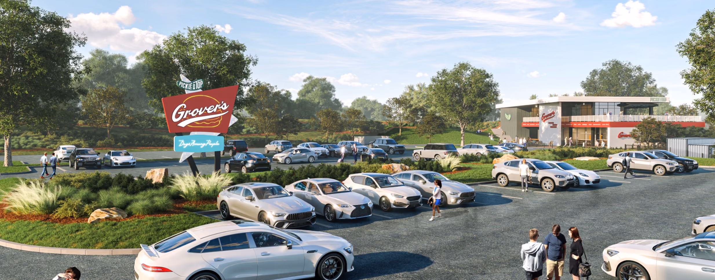 Rendering of the parking lot of Grover's Burgers Berkeley Heights, NJ