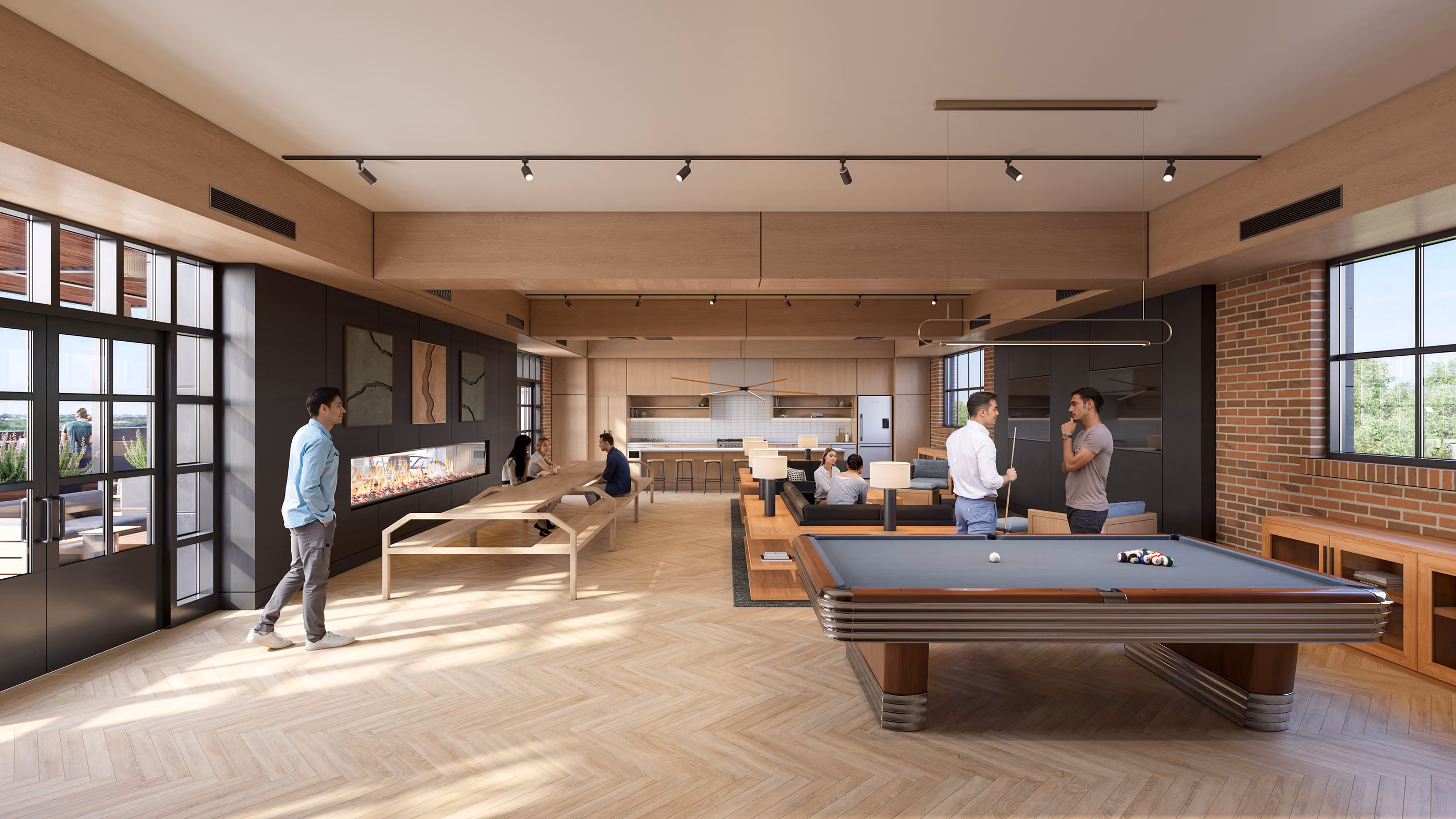 residents enjoying the common areas of RT Residences