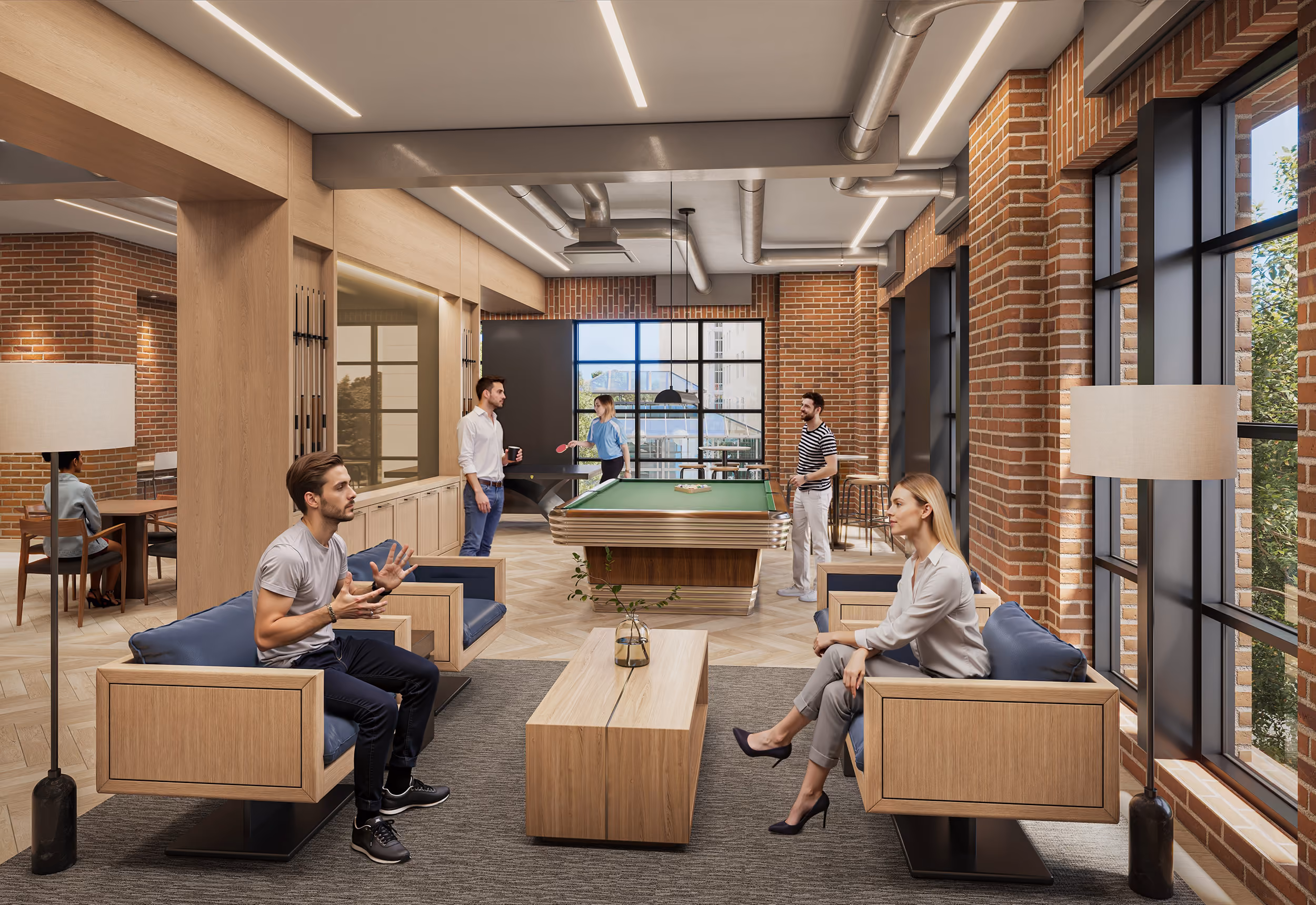 Residence conversing in the common areas of RT Residences