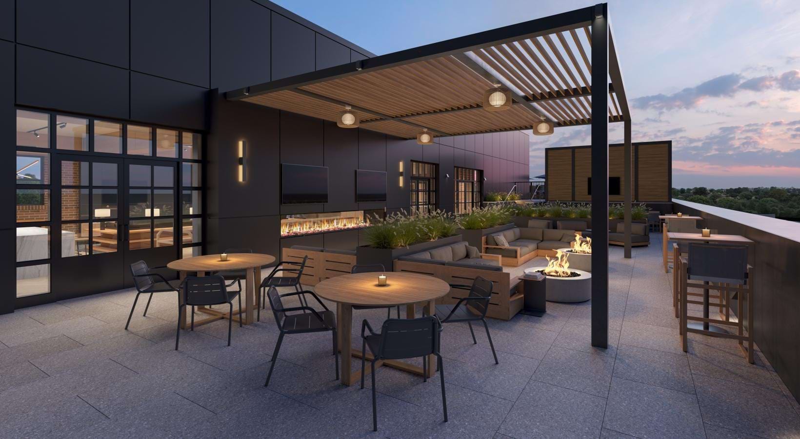 residents enjoying the common areas of RT Residences