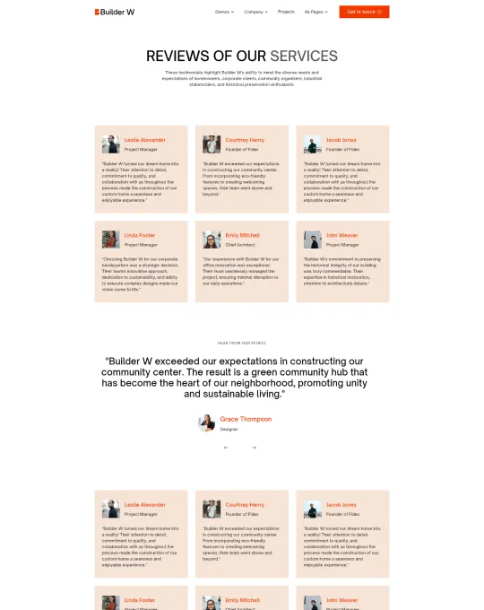 Testimonials -Screenshot